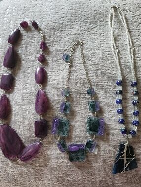 Purple Beaded Statement Necklaces